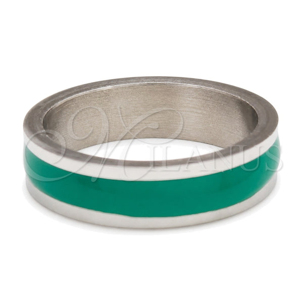Stainless Steel Mens Ring, Multicolor Enamel Finish, Rhodium Finish, 01.63.0609.05 (Size 5)