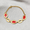 Stainless Steel Fancy Bracelet, Polished, Golden Finish, 03.63.22115.07 (03 MM Thickness, 7 Inches Length)