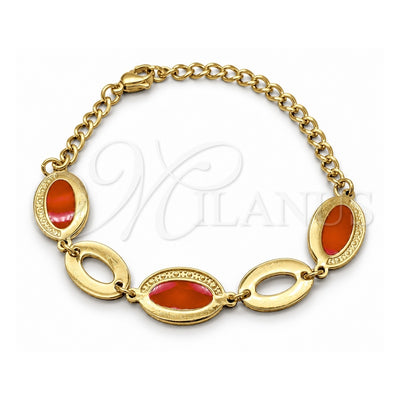Stainless Steel Fancy Bracelet, Polished, Golden Finish, 03.63.22115.07 (03 MM Thickness, 7 Inches Length)