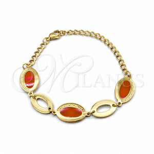 Stainless Steel Fancy Bracelet, Polished, Golden Finish, 03.63.22115.07 (03 MM Thickness, 7 Inches Length)