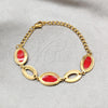 Stainless Steel Fancy Bracelet, Polished, Golden Finish, 03.63.22115.07 (03 MM Thickness, 7 Inches Length)