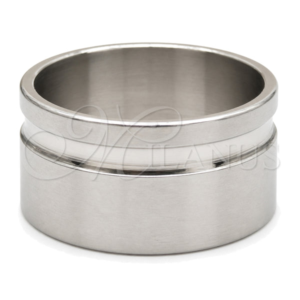 Stainless Steel Mens Ring, Matte Finish, Steel Finish, 01.63.0612.06 (Size 6)