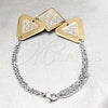 Stainless Steel Fancy Bracelet, Polished, Two Tone, 03.63.22123.07 (02 MM Thickness, 7 Inches Length)