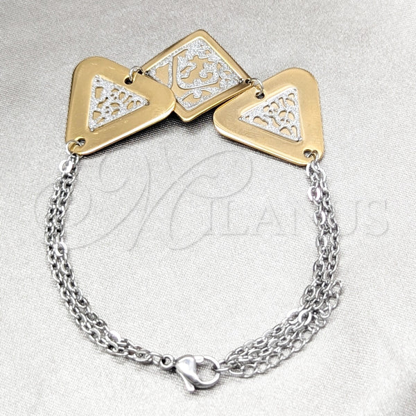 Stainless Steel Bracelet — Fancy Bracelet Polished Two Tone 03.63. 02 MM — main product view — SKU 160705 | Acero Inoxidable brazalete — elegante Bracelet pulido Two Tone 03.63. 02 MM — SKU 160705