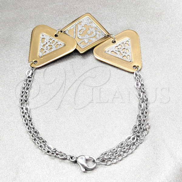 Stainless Steel Bracelet — Fancy Bracelet Polished Two Tone 03.63. 02 MM — main product view — SKU 160705 | Acero Inoxidable brazalete — elegante Bracelet pulido Two Tone 03.63. 02 MM — SKU 160705