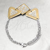 Stainless Steel Fancy Bracelet, Polished, Two Tone, 03.63.22123.07 (02 MM Thickness, 7 Inches Length)