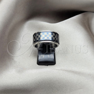 Stainless Steel Ring — Mens Ring Double Design Black Enamel 01.63. Size — main product view — SKU 160716 | Acero Inoxidable anillo — para hombre Ring Double diseño negro Enamel 01.63. Size — SKU 160716