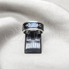 Stainless Steel Mens Ring, Arrow and Double Design, Blue Enamel Finish, Steel Finish, 01.63.0614.05 (Size 5)