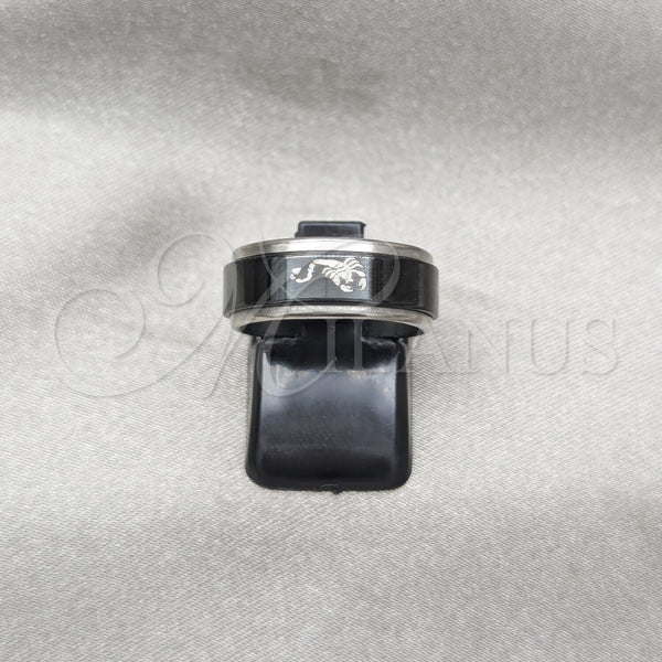 Stainless Steel Ring — Mens Ring Four-leaf Clover and Scorpion Design Black — main product view — SKU 160719 | Acero Inoxidable anillo — para hombre Ring Four-leaf Clover and Scorpion diseño negro — SKU 160719