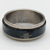 Stainless Steel Mens Ring, Flower and Scorpion Design, Blue Enamel Finish, Steel Finish, 01.63.0616.07 (Size 7) for wholesale, additional product view 3