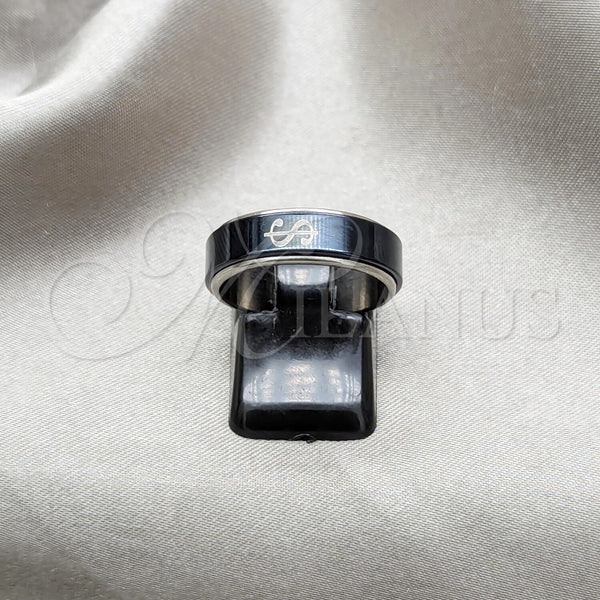 Stainless Steel Ring — Mens Ring Flower and Scorpion Design Blue Enamel — main product view — SKU 160720 | Acero Inoxidable anillo — para hombre Ring flor and Scorpion diseño Blue Enamel — SKU 160720