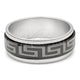 Stainless Steel Mens Ring, Flower and Scorpion Design, Black Enamel Finish, Steel Finish, 01.63.0617.08 (Size 8)