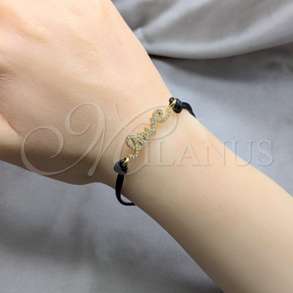 Stainless Steel Bracelet — Fancy Bracelet Love Design with White Crystal Polished — alternate product view — SKU 160734 | Acero Inoxidable brazalete — elegante Bracelet Love diseño with cristal blanco pulido — SKU 160734