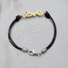 Stainless Steel Fancy Bracelet, Love Design, with White Crystal, Polished, Golden Finish, 03.63.22129.08 (03 MM Thickness, 8 Inches Length)