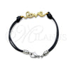 Stainless Steel Fancy Bracelet, Love Design, with White Crystal, Polished, Golden Finish, 03.63.22129.08 (03 MM Thickness, 8 Inches Length)