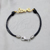 Stainless Steel Fancy Bracelet, Love Design, with White Crystal, Polished, Golden Finish, 03.63.22129.08 (03 MM Thickness, 8 Inches Length)