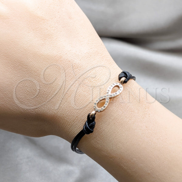 Stainless Steel Bracelet — Fancy Bracelet Infinite Design with White Crystal Polished — alternate product view — SKU 160738 | Acero Inoxidable brazalete — elegante Bracelet Infinite diseño with cristal blanco pulido — SKU 160738