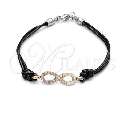 Stainless Steel Fancy Bracelet, Infinite Design, with White Crystal, Polished, Rose Gold Finish, 03.63.22131.07 for wholesale, main product view