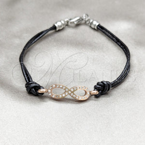 Stainless Steel Bracelet — Fancy Bracelet Infinite Design with White Crystal Polished — main product view — SKU 160738 | Acero Inoxidable brazalete — elegante Bracelet Infinite diseño with cristal blanco pulido — SKU 160738