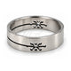 Stainless Steel Mens Ring, Dolphin and Cross Design, Polished, Steel Finish, 01.63.0618.05 (Size 5)