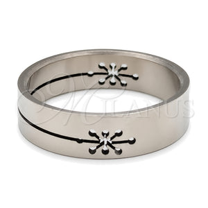 Stainless Steel Mens Ring, Dolphin and Cross Design, Polished, Steel Finish, 01.63.0618.05 (Size 5)