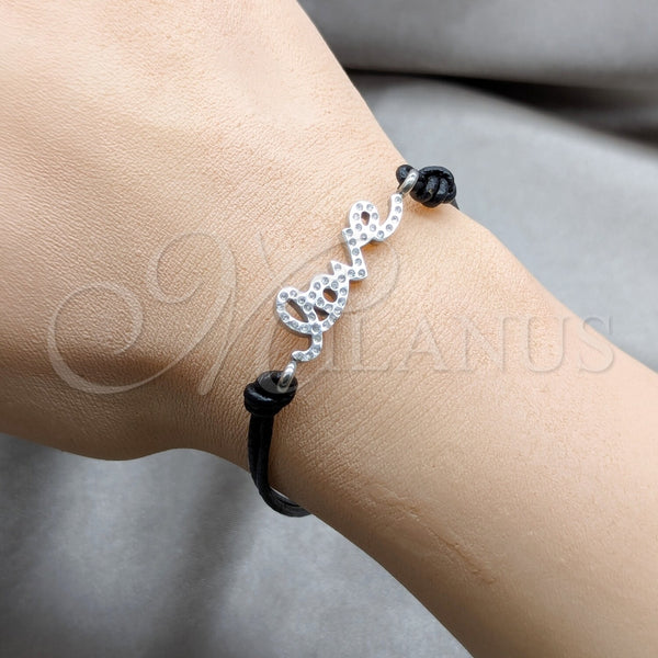 Stainless Steel Bracelet — Fancy Bracelet Love Design with White Crystal Polished — alternate product view — SKU 160741 | Acero Inoxidable brazalete — elegante Bracelet Love diseño with cristal blanco pulido — SKU 160741
