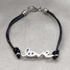 Stainless Steel Fancy Bracelet, Love Design, with White Crystal, Polished, Steel Finish, 03.63.22132.08 (03 MM Thickness, 8 Inches Length)