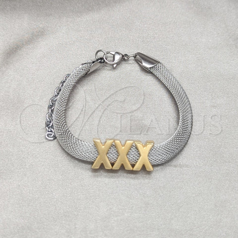 Stainless Steel Fancy Bracelet, Polished, Two Tone, 03.63.22133.09