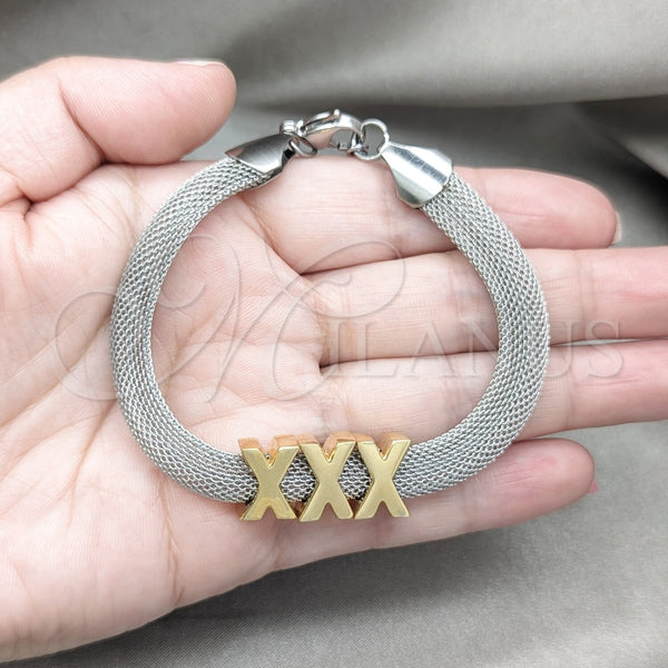 Stainless Steel Bracelet — Fancy Bracelet Polished Two Tone 03.63. 08 MM — alternate product view — SKU 160745 | Acero Inoxidable brazalete — elegante Bracelet pulido Two Tone 03.63. 08 MM — SKU 160745