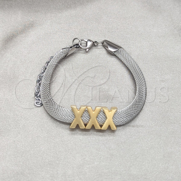 Stainless Steel Bracelet — Fancy Bracelet Polished Two Tone 03.63. 08 MM — main product view — SKU 160745 | Acero Inoxidable brazalete — elegante Bracelet pulido Two Tone 03.63. 08 MM — SKU 160745
