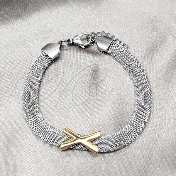 Stainless Steel Fancy Bracelet, Polished, Two Tone, 03.63.22134.09