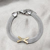 Stainless Steel Fancy Bracelet, Polished, Two Tone, 03.63.22134.09 (08 MM Thickness, 9 Inches Length)