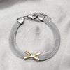Stainless Steel Fancy Bracelet, Polished, Two Tone, 03.63.22134.09 (08 MM Thickness, 9 Inches Length)