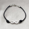 Stainless Steel Fancy Bracelet, Infinite Design, with White Crystal, Polished, Steel Finish, 03.63.22135.07 (03 MM Thickness, 7 Inches Length)