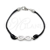 Stainless Steel Fancy Bracelet, Infinite Design, with White Crystal, Polished, Steel Finish, 03.63.22135.07 (03 MM Thickness, 7 Inches Length)
