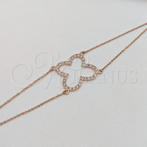 Stainless Steel Bracelet — Fancy Bracelet Butterfly Design with White Crystal Polished — main product view — SKU 160753 | Acero Inoxidable brazalete — elegante Bracelet mariposa diseño with cristal blanco pulido — SKU 160753
