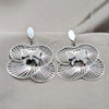 Stainless Steel Long Earring, Heart Design, Polished, Steel Finish, 02.63.2813