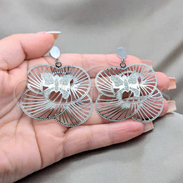 Stainless Steel Ring — Long Earring Heart Design Polished 02.63. — alternate product view — SKU 160754 | Acero Inoxidable anillo — largo Earring corazón diseño pulido 02.63. — SKU 160754