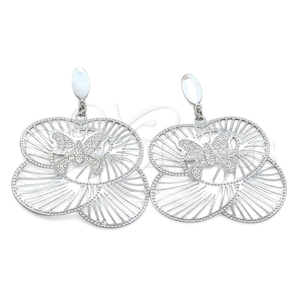 Stainless Steel Ring — Long Earring Heart Design Polished 02.63. — main product view — SKU 160754 | Acero Inoxidable anillo — largo Earring corazón diseño pulido 02.63. — SKU 160754