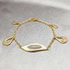 Stainless Steel Solid Bracelet, Teardrop Design, Polished, Golden Finish, 03.63.22138.08