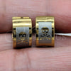 Stainless Steel Huggie Hoop, Skull Design, Polished, Golden Finish, 02.63.2817.10