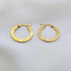 Stainless Steel Small Hoop, Diamond Design, Polished, Golden Finish, 02.63.2818.20