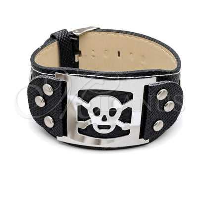Stainless Steel Fancy Bracelet, Skull and Cross Design, Polished, Steel Finish, 03.63.22144.09 (40 MM for wholesale, main product view