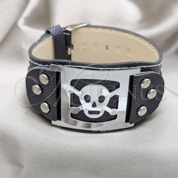 Stainless Steel Bracelet — Fancy Bracelet Skull and Cross Design Polished 03.63. — main product view — SKU 160772 | Acero Inoxidable brazalete — elegante Bracelet calavera and cruz diseño pulido 03.63. — SKU 160772