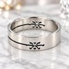 Stainless Steel Mens Ring, Dolphin and Cross Design, Polished, Steel Finish, 01.63.0618.07 (Size 7)