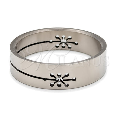Stainless Steel Mens Ring, Dolphin and Cross Design, Polished, Steel Finish, 01.63.0618.07 (Size 7) for wholesale, main product view