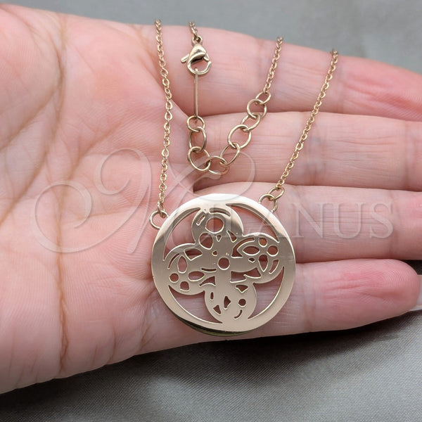 Stainless Steel Necklace — Pendant Necklace Flower Design Polished Rose 04.63. 01 — alternate product view — SKU 160779 | Acero Inoxidable collar — Pendant Necklace flor diseño pulido Rose 04.63. 01 — SKU 160779