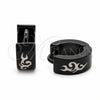 Stainless Steel Huggie Hoop, Scorpion Design, Black Enamel Finish, Steel Finish, 02.63.2823.10