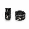 Stainless Steel Huggie Hoop, Scorpion Design, Black Enamel Finish, Steel Finish, 02.63.2824.10