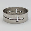 Stainless Steel Mens Ring, Cross Design, Polished, Steel Finish, 01.63.0619.05 (Size 5)